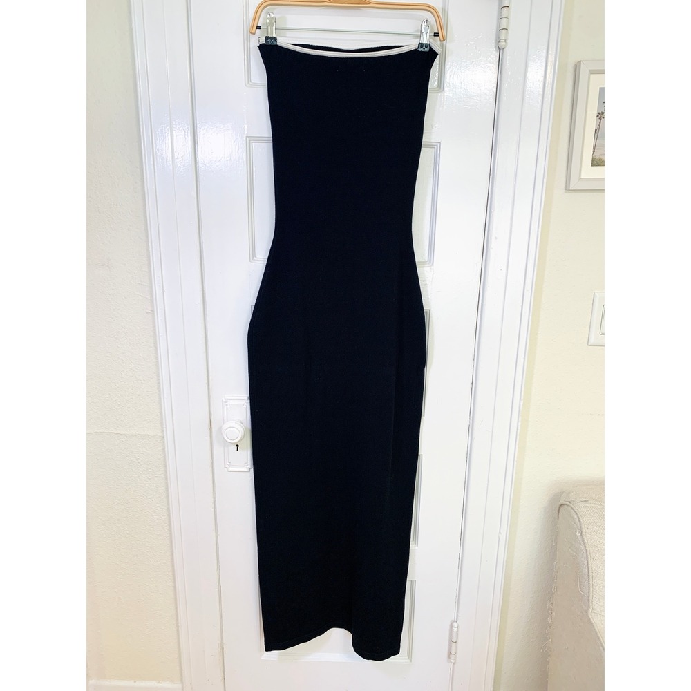 Peppermayo When In Rome Knit Maxi Dress Strapless Cutout Contrast Trim / SZ L/XL - Picture 9 of 16